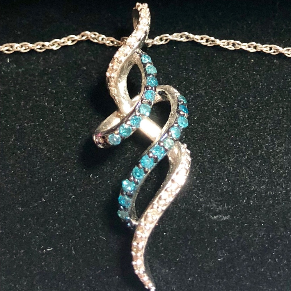 Sterling Silver Diamond Pendant with Chain